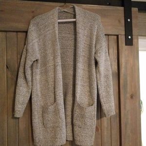 Gray, thick, cozy cardigan